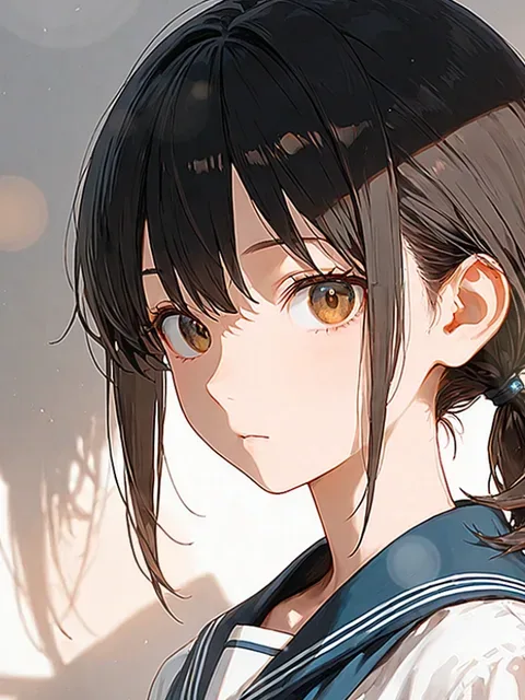 キャラクターアートワーク — 制服の少女
